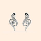 Elegant Frosty White Gold Stud Earrings