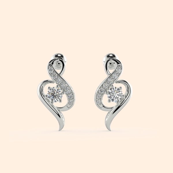 Elegant Frosty White Gold Stud Earrings