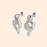 Elegant Frosty White Gold Stud Earrings