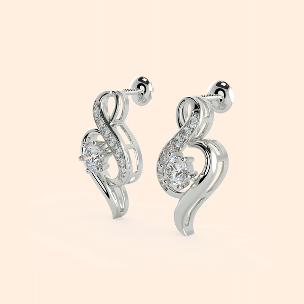 Elegant Frosty White Gold Stud Earrings