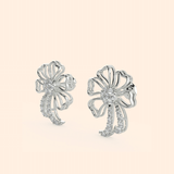 Antique Silver Flower Stud Earrings
