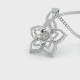 Precious Floral Star Chain Silver Necklace Set