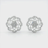 Adorable Silver Floral Stud Earrings