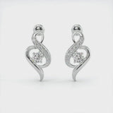 Elegant Frosty White Gold Stud Earrings