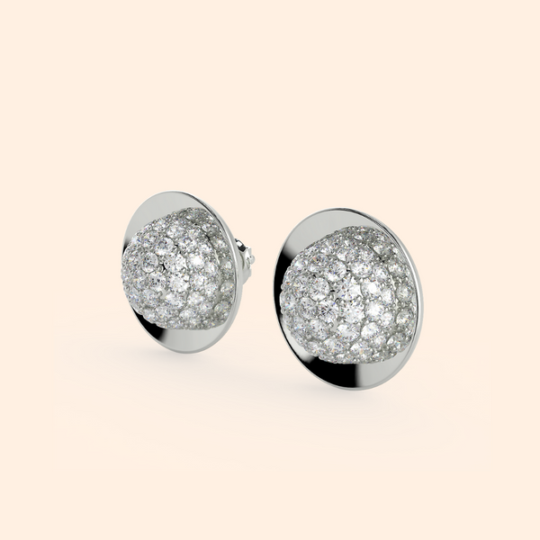 Silver Crystal Stud Earrings