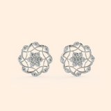 Adorable Silver Floral Stud Earrings