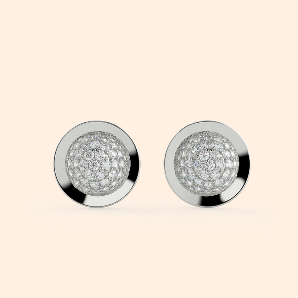 Silver Crystal Stud Earrings