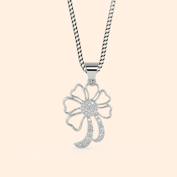 Antique Floral Shape Zirconia Chain Necklace Set