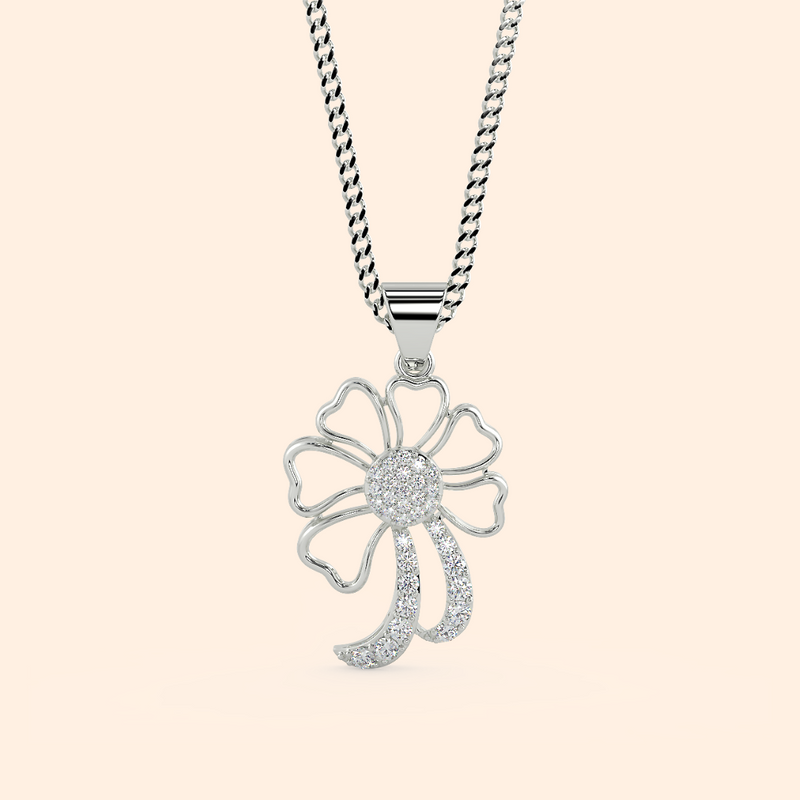 Antique Floral Shape Zirconia Chain Necklace Set
