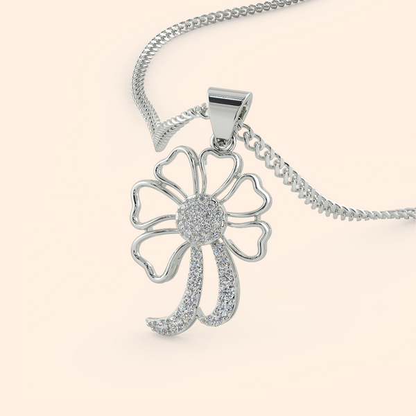 Antique Floral Shape Zirconia Chain Necklace Set