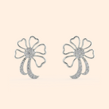 Antique Silver Flower Stud Earrings