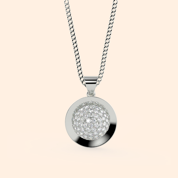 Circular Pendant with Silver Chain Necklace Set