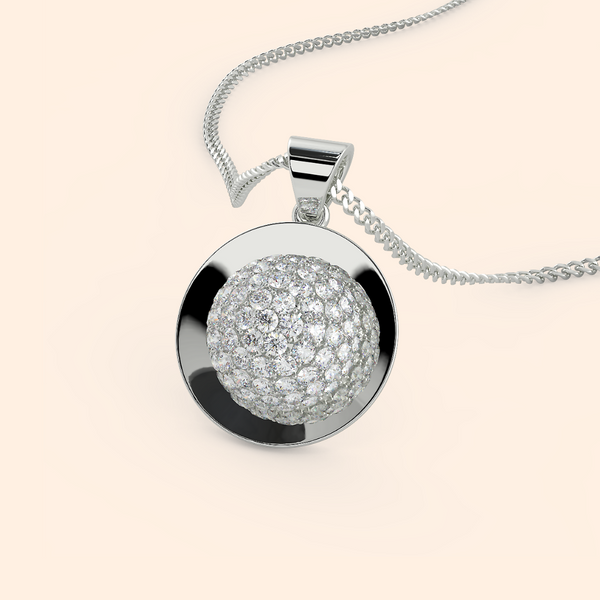 Circular Pendant with Silver Chain Necklace Set