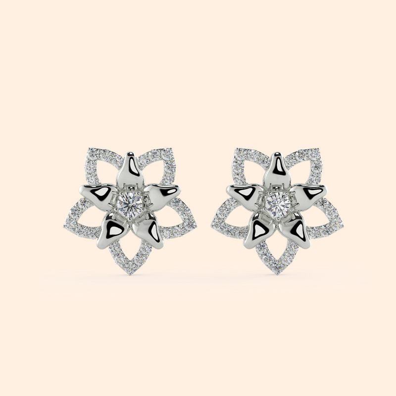 Cozy CZ Crystal Star Stud Earrings