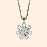 Glossy Zircon Floral Pendant Necklace Set