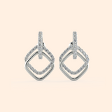 Premium Geometric Shape CZ Crystal Stud Earrings