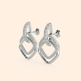 Premium Geometric Shape CZ Crystal Stud Earrings