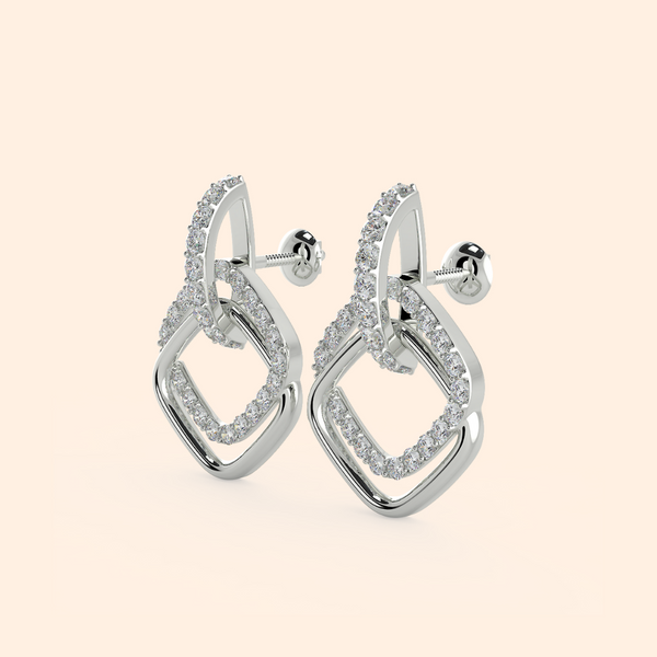 Premium Geometric Shape CZ Crystal Stud Earrings