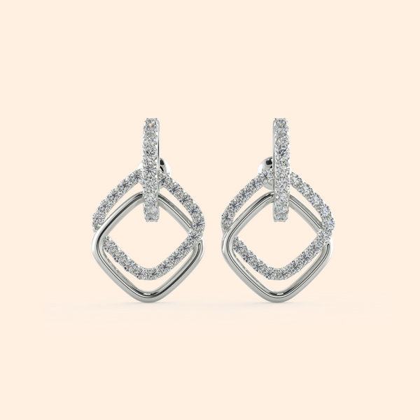 Premium Geometric Shape CZ Crystal Stud Earrings