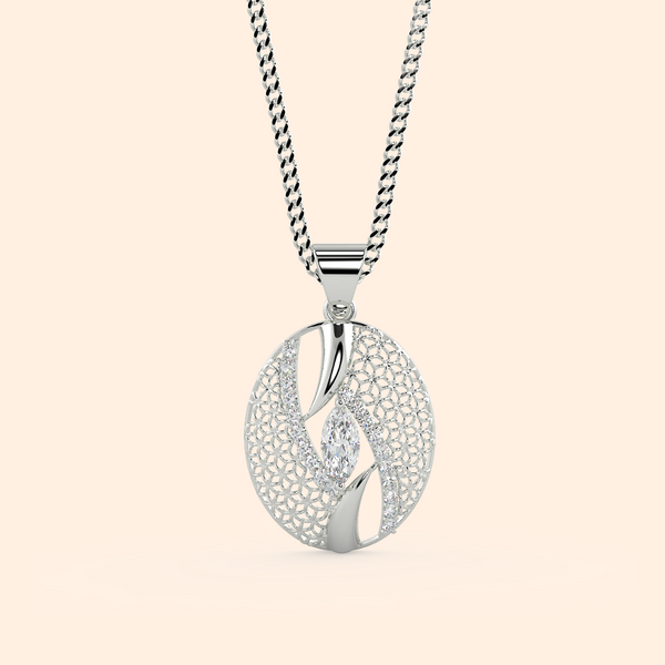 Shank Solitaire Pendant Crystal Necklace Set