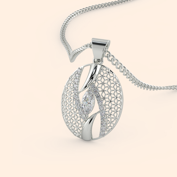 Shank Solitaire Pendant Crystal Necklace Set