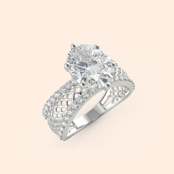 Antique Silver Shank Solitaire Ring