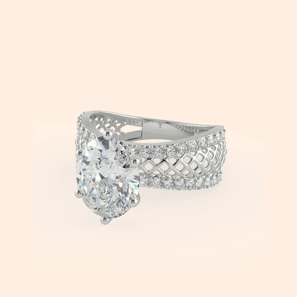 Antique Silver Shank Solitaire Ring